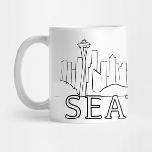 Line outline of the Seattle Skyline Mug